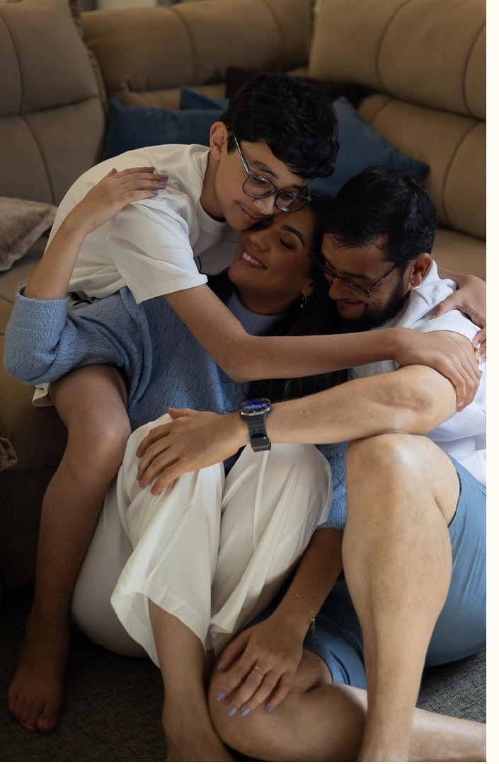Taísa Toniolli com a família